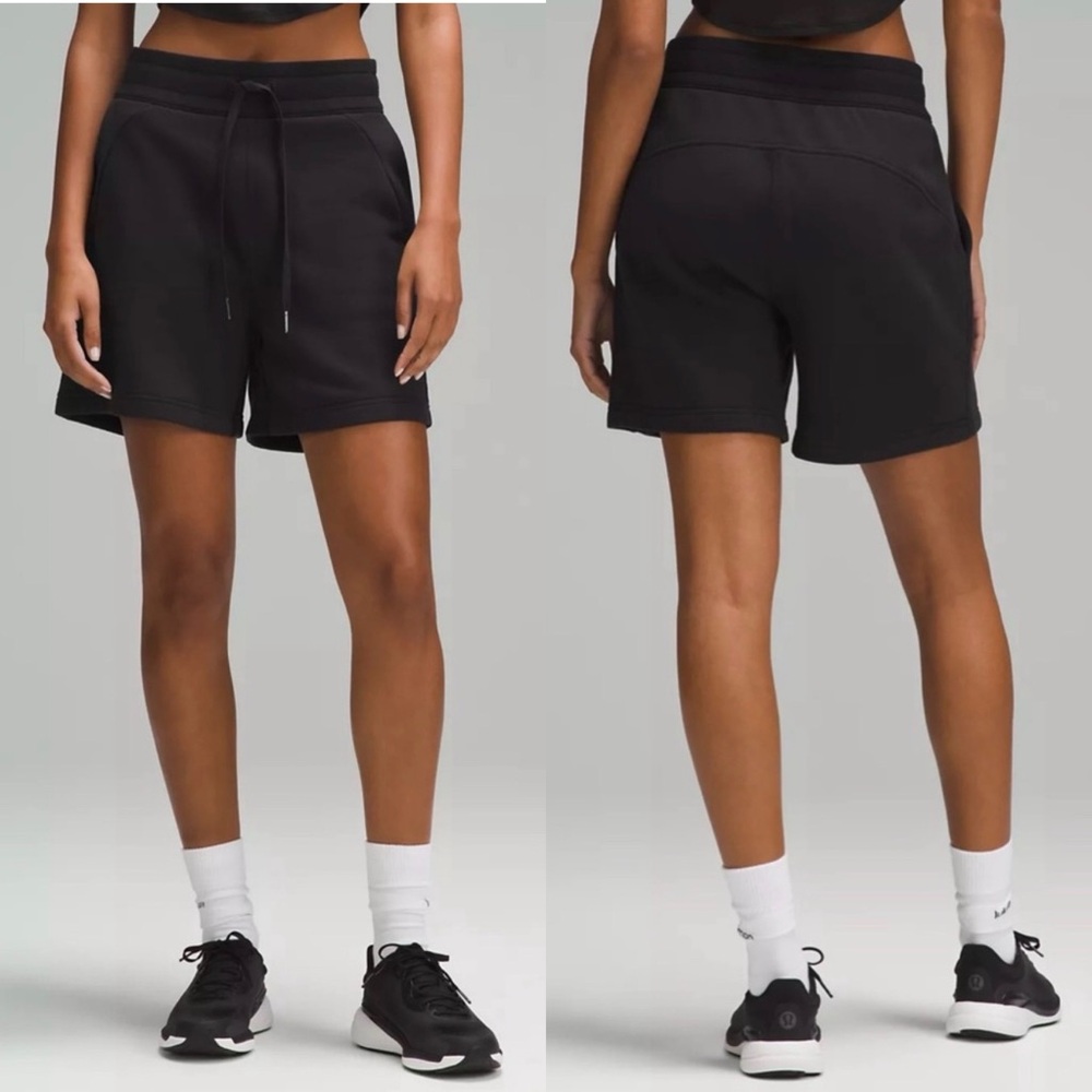 Lululemon Scuba High-Rise Short 5" - Black Size 4 Athletic Sweat Shorts W7CBOS - Picture 2 of 14